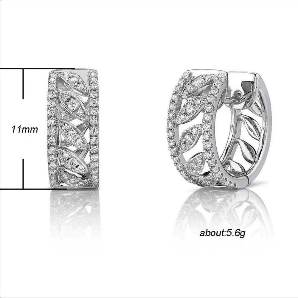 *NEW*Luxury 925 Silver Bridal Diamond Earrings - Picture 6 of 6